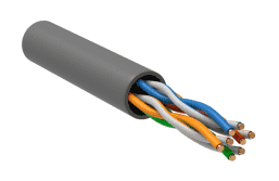 ITK Витая пара U/UTP кат.5E 4х2х24AWG solid LSZH нг(А)-HF серый 305 метров