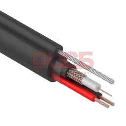 Кабель КВК-П 2х0,75  черный с тросом наружный (бухта 305 м) 01-4107 REXANT